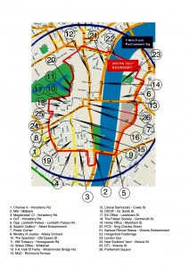 Map of the Protests Around Parliament area, c. 2008